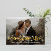 Carte de vacances de mariage joyeusement littérale (Debout devant)