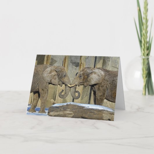 Carte de vacances de meilleurs amis d'éléphant (Devant)