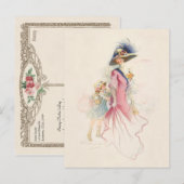 Carte de vacances de mère et fille victoriennes so (Devant / Derrière)