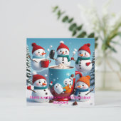 Carte de vacances de neige espiègles (Debout devant)