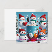 Carte de vacances de neige malicieux (Devant / Derrière)