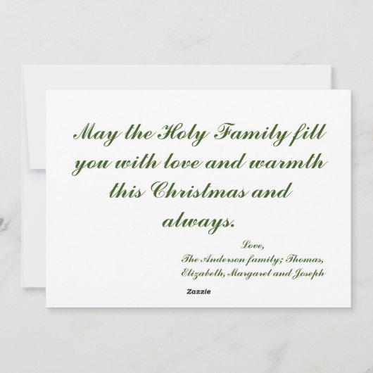 Carte de vacances de Noël (Dos)