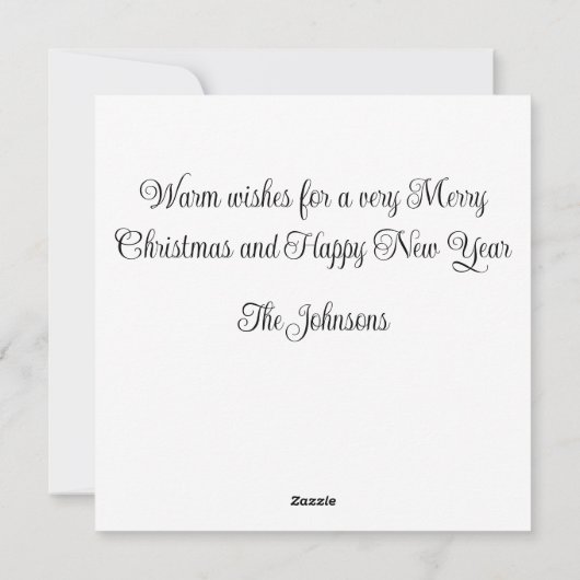 Carte de vacances de Noël (Dos)