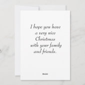 Carte de vacances de Noël (Dos)