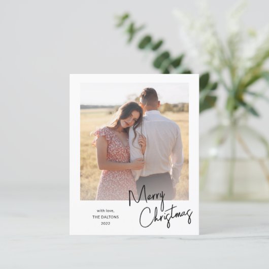 Carte de vacances de Noël à budget simple (Debout devant)