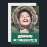 carte de vacances de Noël à écriture blanche<br><div class="desc">carte de Noël avec lettrage manuscrit blanc et image personnalisée. N'hésitez pas à personnaliser la photo et le texte de l'image de vacances.</div>