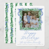 Carte de vacances de Noël à l'aquarelle (Devant / Derrière)