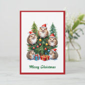 Carte de vacances de Noël à l'aquarelle de Père No (Debout devant)