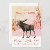 Carte de vacances de Noël à l'orignal (Devant / Derrière)