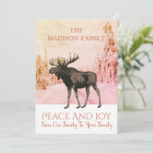 Carte de vacances de Noël à l'orignal (Debout devant)