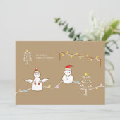 Carte de vacances de Noël à plat (Debout devant)