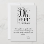 Carte de vacances de Noël à plat de cerf (Devant)