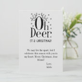 Carte de vacances de Noël à plat de cerf (Debout devant)