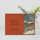 Carte de vacances de Noël à vélo (Debout devant)