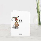 Carte de vacances de Noël amusante Rouge Reindeer  (Dos)