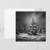 Carte de vacances de Noël arbre de Noël noir et bl (Devant / Derrière)