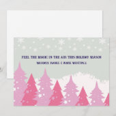 Carte de vacances de Noël arbre de Noël rose (Devant / Derrière)