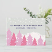 Carte de vacances de Noël arbre de Noël rose (Debout devant)