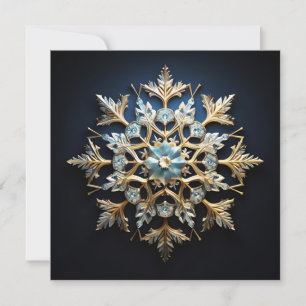 Carte de vacances de Noël au flocon de neige orné