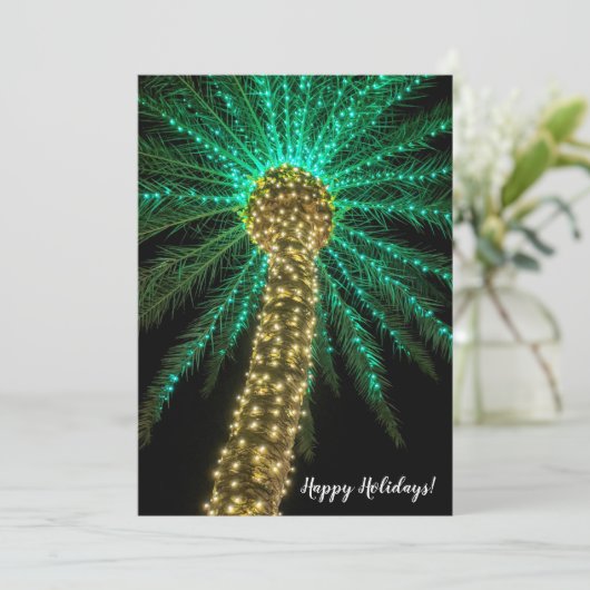 Carte de vacances de Noël au palmier (Debout devant)