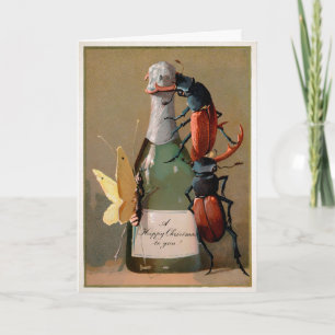 Carte de vacances de Noël aux bugs victoriens