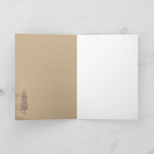 Carte de vacances de Noël avec arbre de Noël vinta (Intérieur)