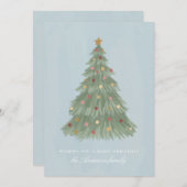 Carte de vacances de Noël avec arbre moderne (Devant / Derrière)