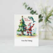 Carte de vacances de Noël avec le Père Noël (Debout devant)