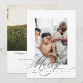 Carte de vacances de Noël avec lettrage manuel (Devant / Derrière)