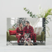 Carte de vacances de Noël avec photo de l'animal d (Debout devant)