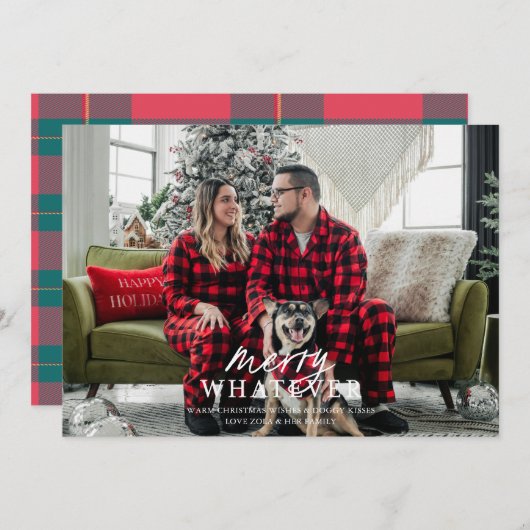 Carte de vacances de Noël avec photo de l'animal d (Devant / Derrière)