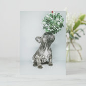 Carte de vacances de Noël avec photo de l'animal d (Debout devant)