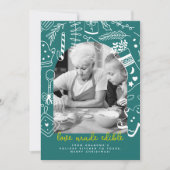 Carte de vacances de Noël Baking Green Recette (Devant)
