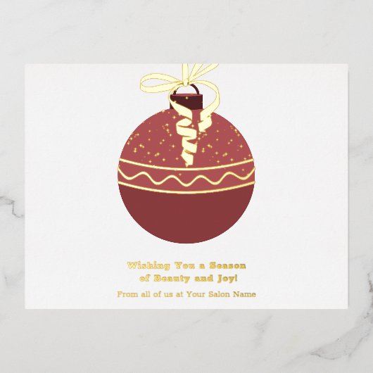 Carte de vacances de Noël Bauble Foil Accents de s (Recto)