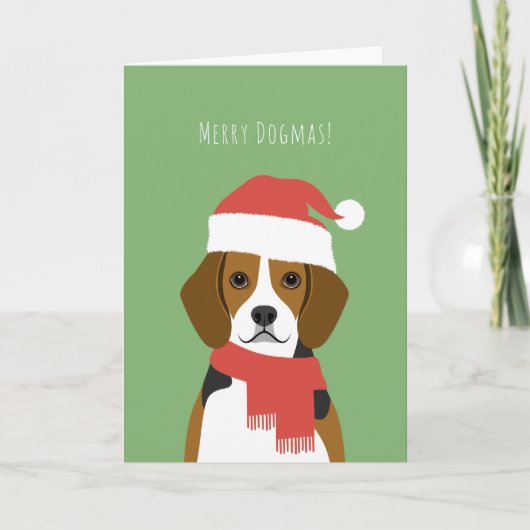 Carte de vacances de Noël beagle (Devant)
