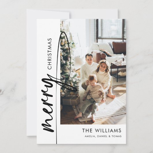 Carte de vacances de Noël Black Script moderne (Devant)