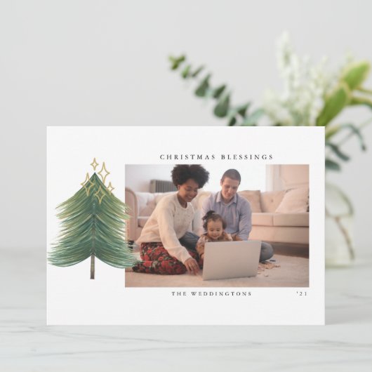 Carte de vacances de Noël Buffalo Plaid (Debout devant)