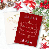 Carte de vacances de Noël Classique Rouge avec Rub