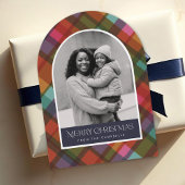 Carte de vacances de Noël couleur moderne plaid