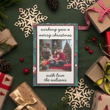 Carte de vacances de Noël Cute Retro Custom Photo