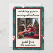 Carte de vacances de Noël Cute Retro Custom Photo (Devant)