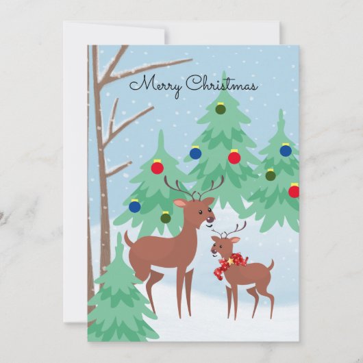 Carte de vacances de Noël dans les bois (Devant)