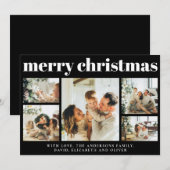 Carte de vacances de Noël de collection photo noir (Devant / Derrière)