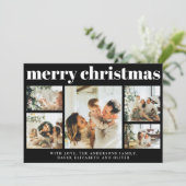 Carte de vacances de Noël de collection photo noir (Debout devant)