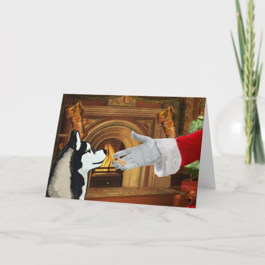 Carte de vacances de Noël de costaud sibérien (Devant)