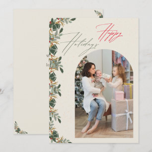 Carte de vacances de Noël de famille d'arche minim