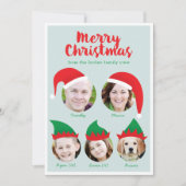 Carte de vacances de Noël de la famille de cinq me (Devant)