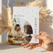 Carte de vacances de Noël de la famille Minimalist