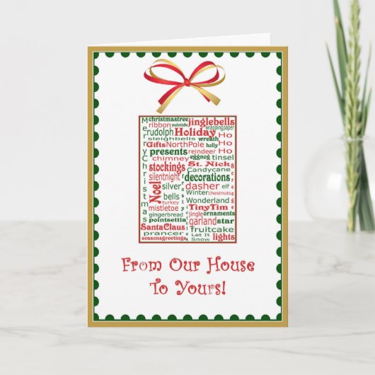 Carte de vacances de Noël de notre Chambre au (Devant)