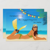 Carte de vacances de Noël de plage (Devant / Derrière)